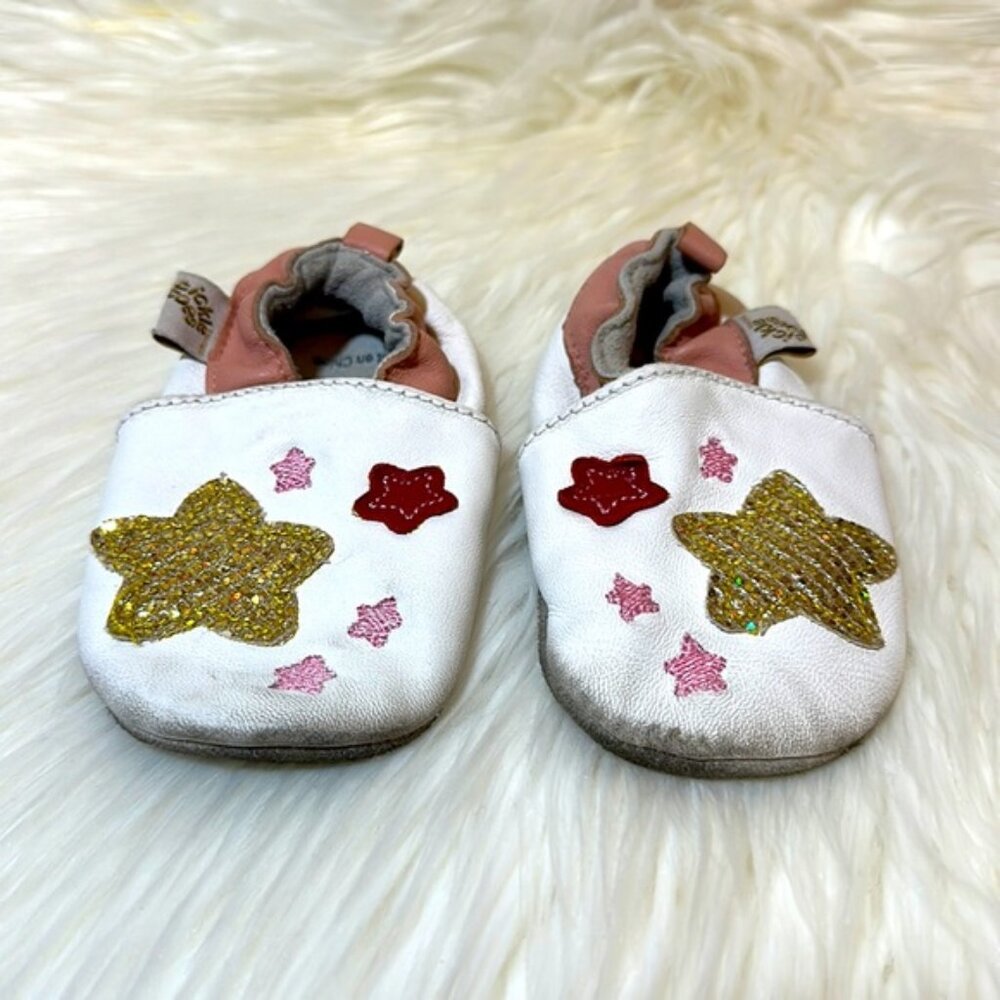 White Baby Shoes with Stars 6-12Months